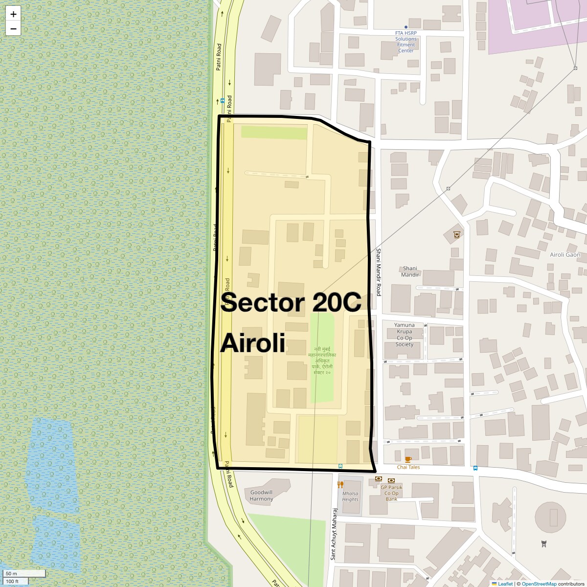 Location Map of Sector 20c Airoli, Navi Mumbai