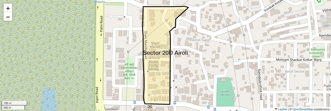 Location Map of Sector 20D Airoli, Navi Mumbai