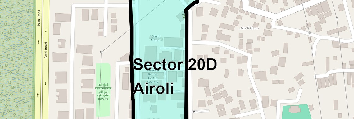 Location Map of Sector 20d Airoli, Navi Mumbai
