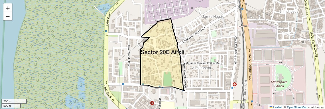 Location Map of Sector 20E Airoli, Navi Mumbai
