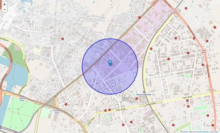 Location Map of Sector 21 Meerut Road