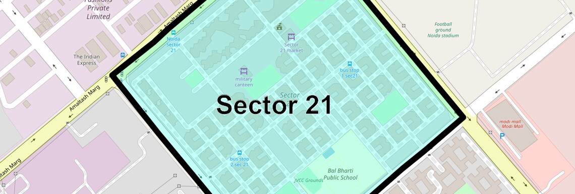 Location Map of Sector 21, Noida