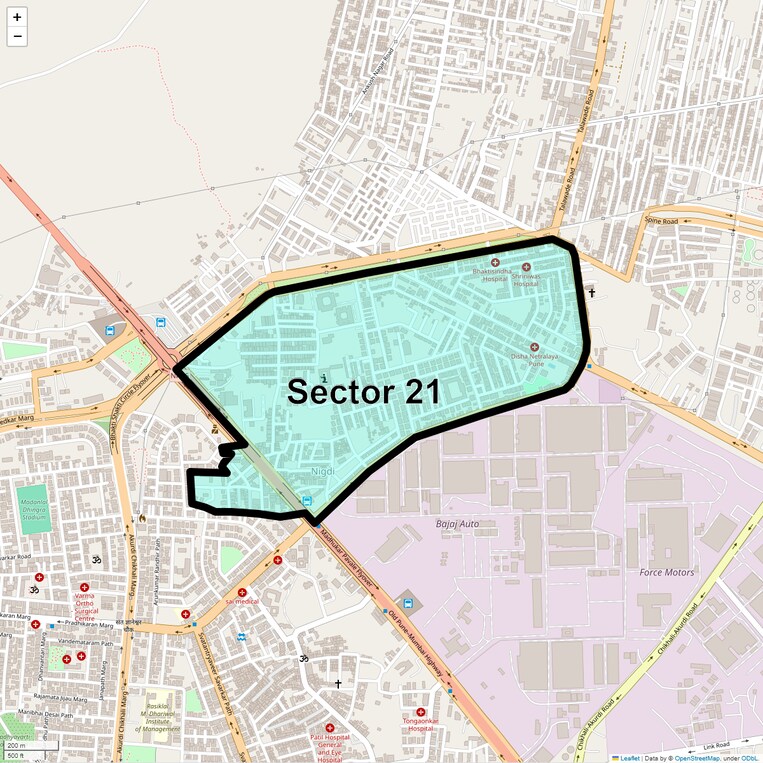 Location Map of Sector 21