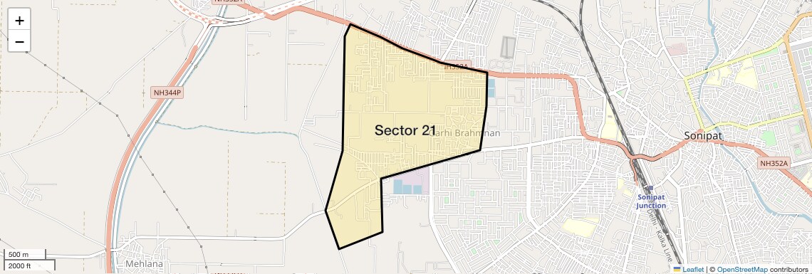Location Map of Sector 21, Sonipat