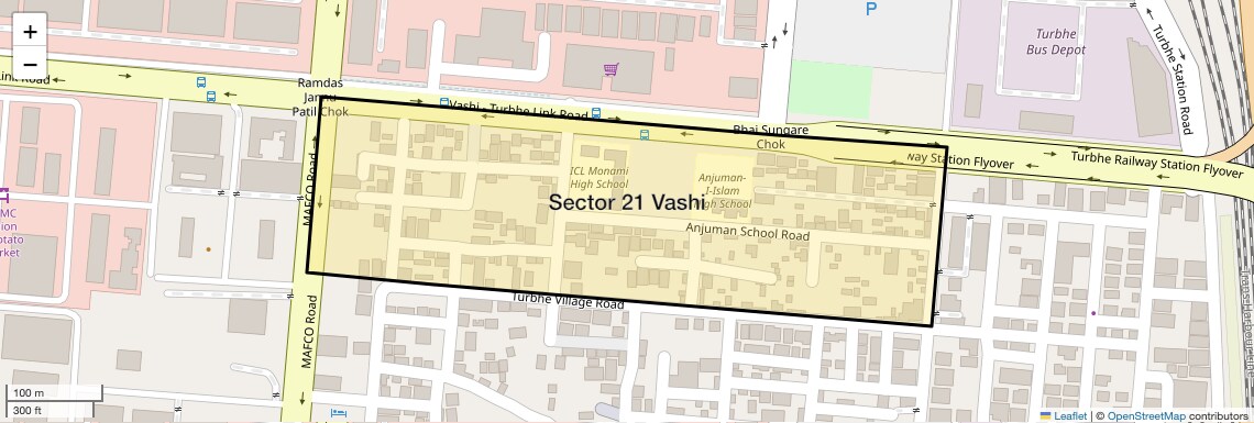 Location Map of Sector 21 Vashi, Navi Mumbai