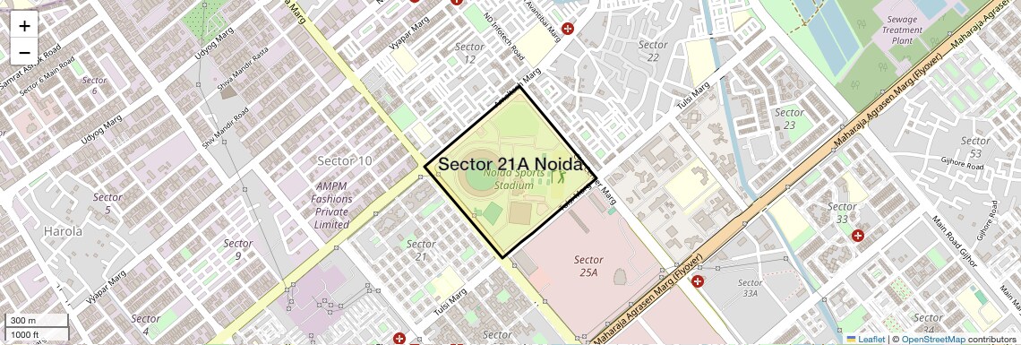 Location Map of Sector 21A Noida, Noida