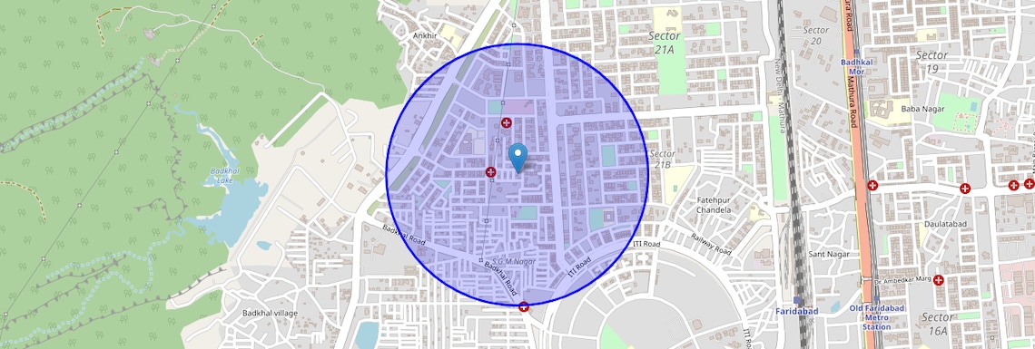 Location Map of Sector 21D Indira Enclave, Faridabad
