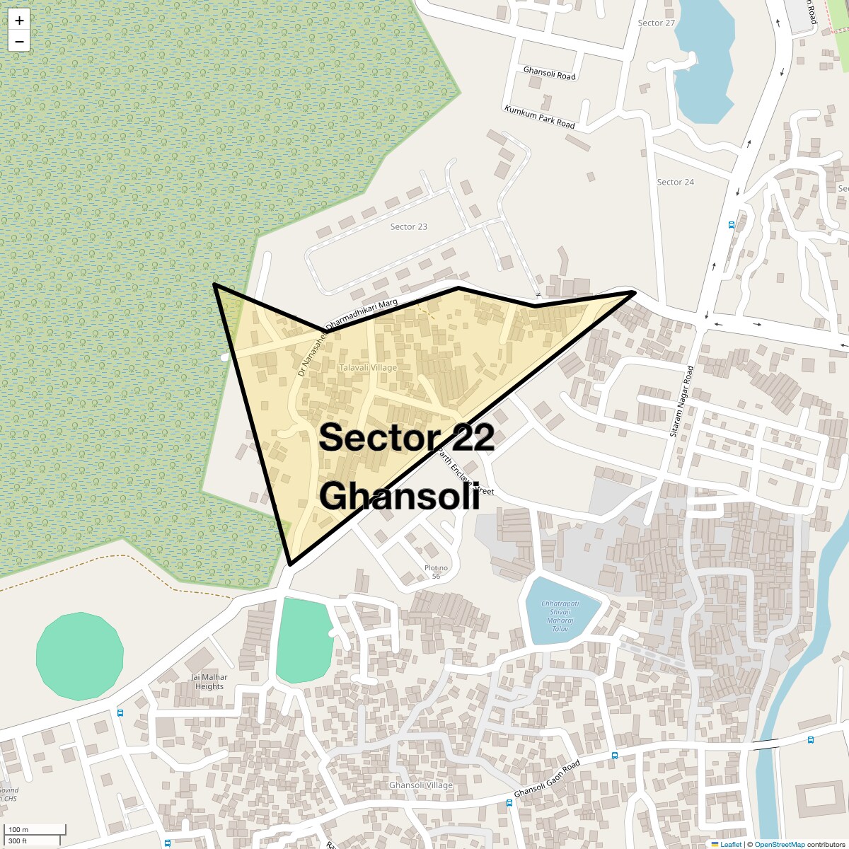 Location Map of Sector 22 Ghansoli, Navi Mumbai