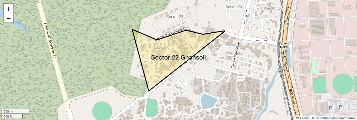 Location Map of Sector 22 Ghansoli, Navi Mumbai