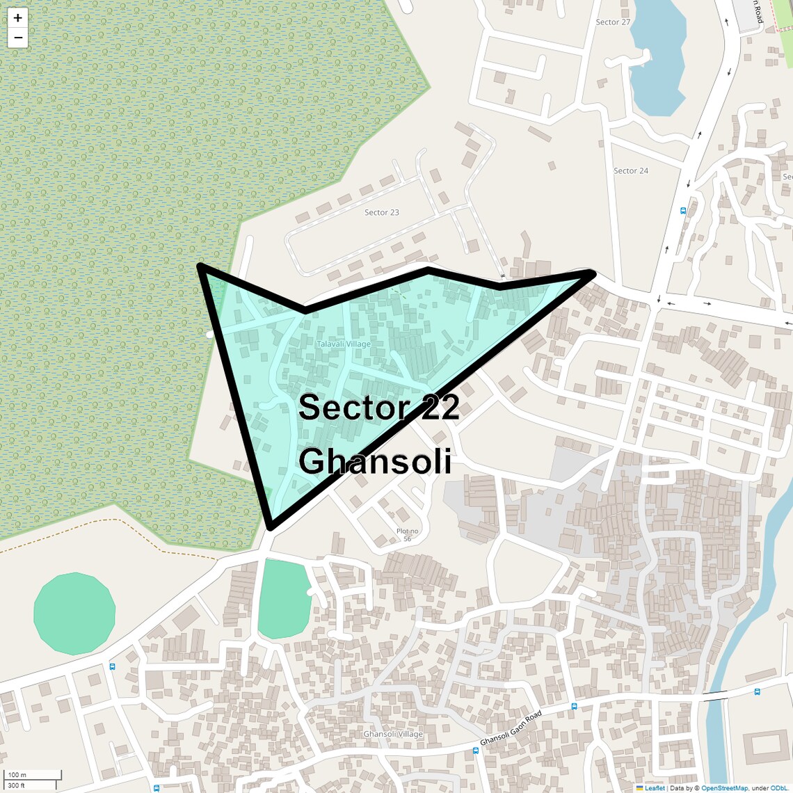 Location Map of Sector 22 Ghansoli, Navi Mumbai