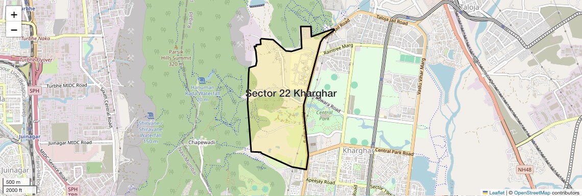 Location Map of Sector 22 Kharghar, Navi Mumbai