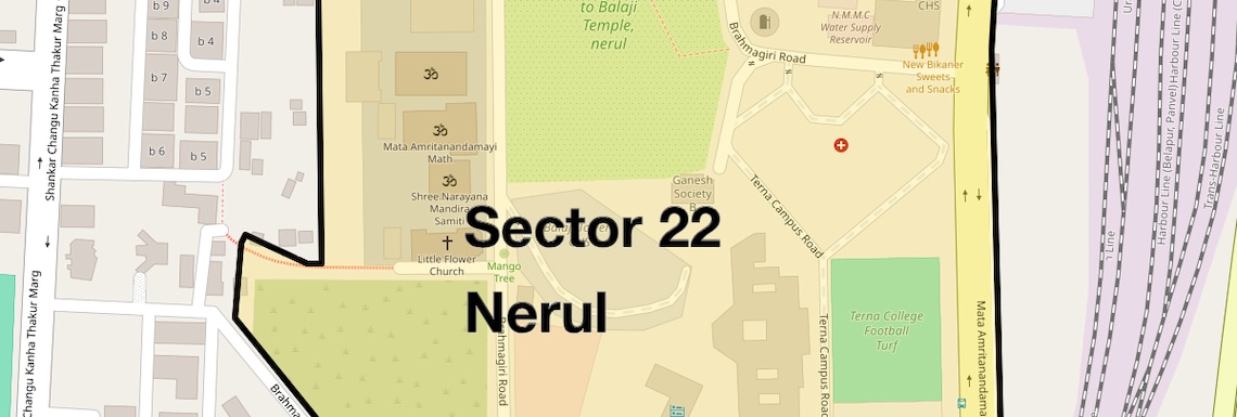 Location Map of Sector 22 Nerul, Navi Mumbai