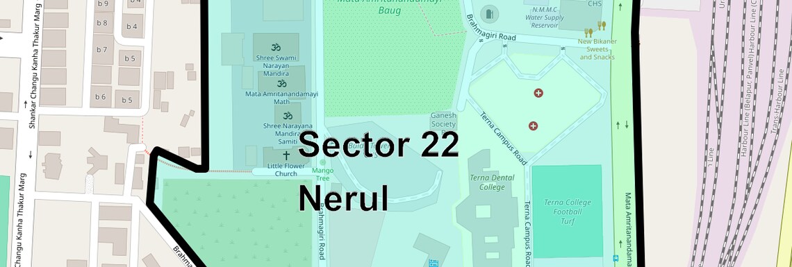 Location Map of Sector 22 Nerul, Navi Mumbai
