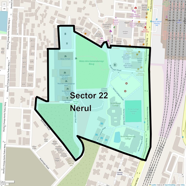 Location Map of Sector 22 Nerul