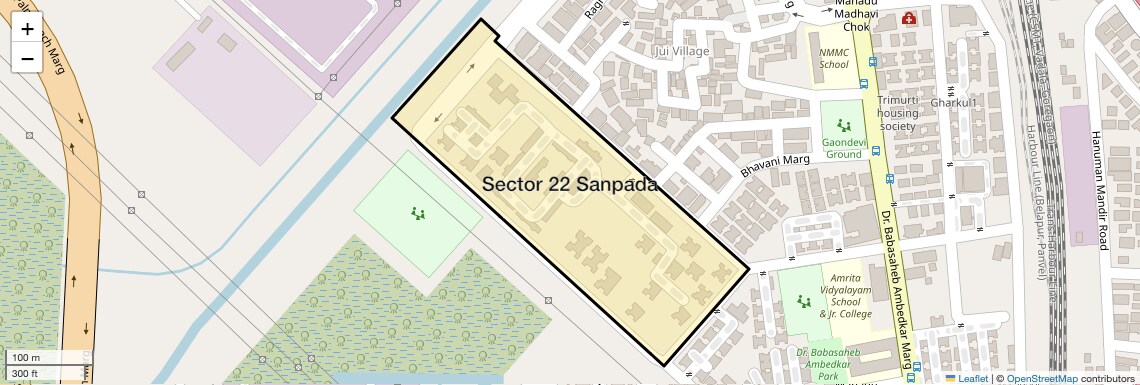 Location Map of Sector 22 Sanpada, Navi Mumbai