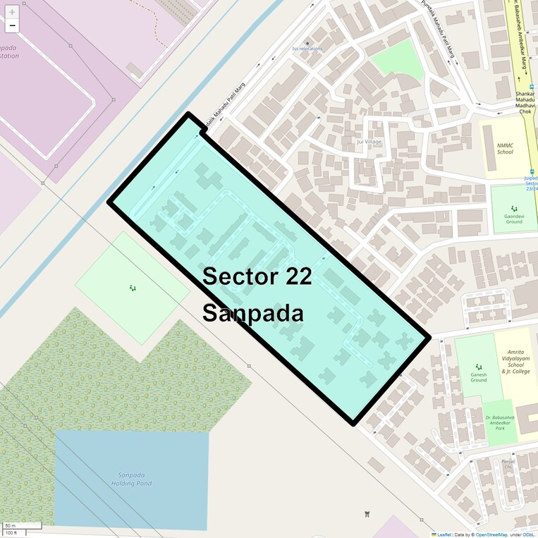 Location Map of Sector 22 Sanpada