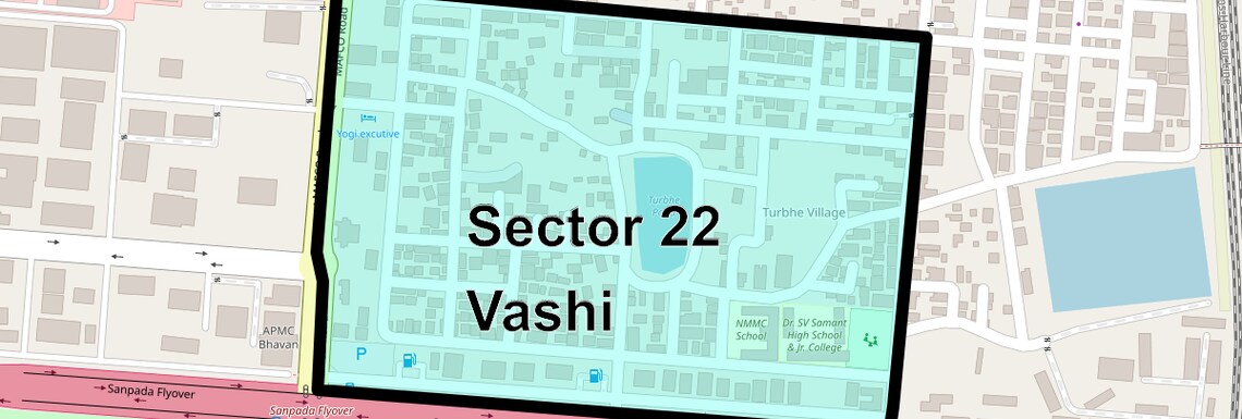 Location Map of Sector 22 Vashi, Navi Mumbai