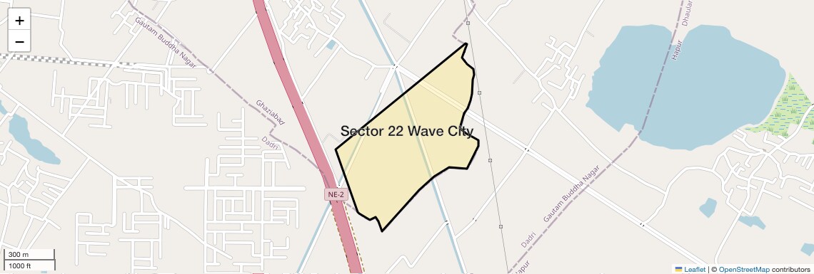 Location Map of Sector 22 Wave City, Ghaziabad