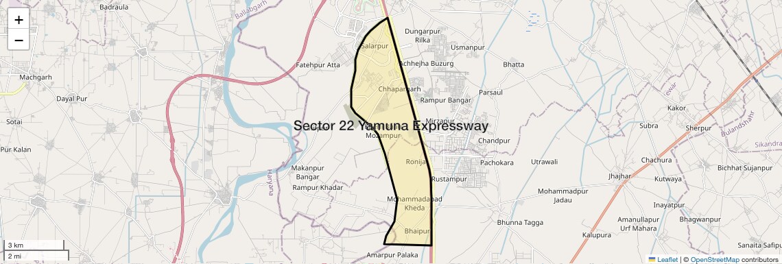 Location Map of Sector 22 Yamuna Expressway, Greater Noida