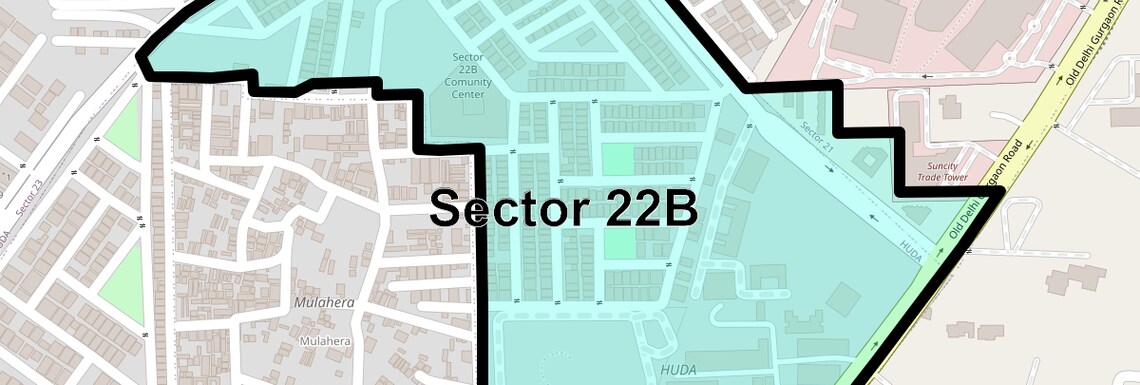 Location Map of Sector 22b, Gurgaon