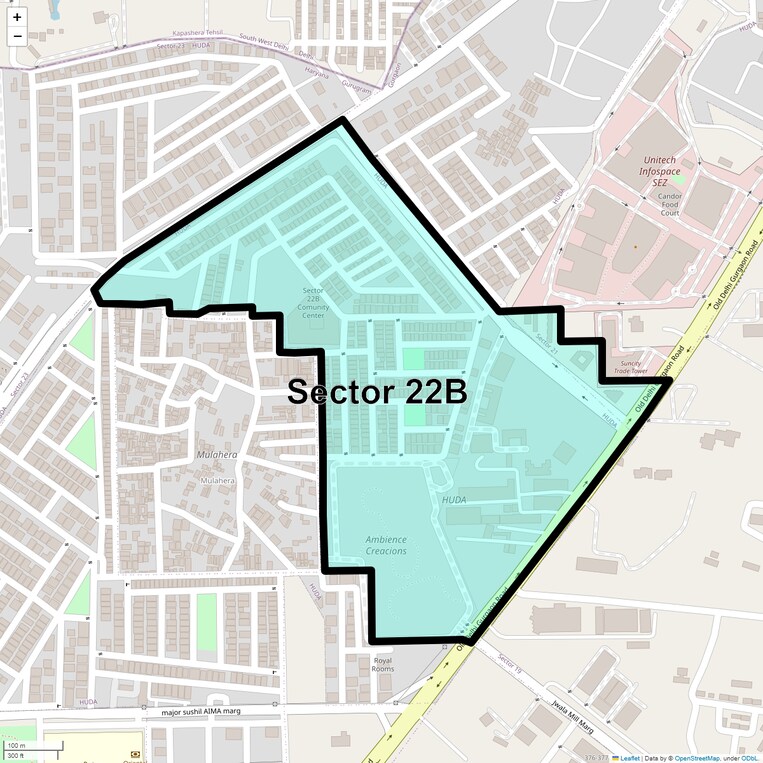 Location Map of Sector 22b