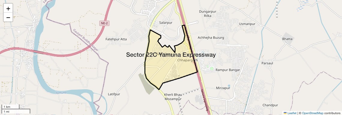 Location Map of Sector 22C Yamuna Expressway, Greater Noida