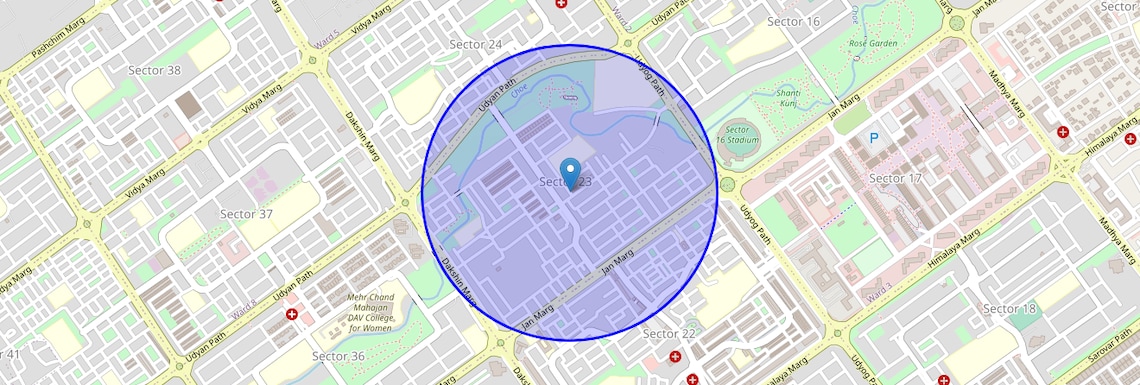 Location Map of Sector 23, Chandigarh