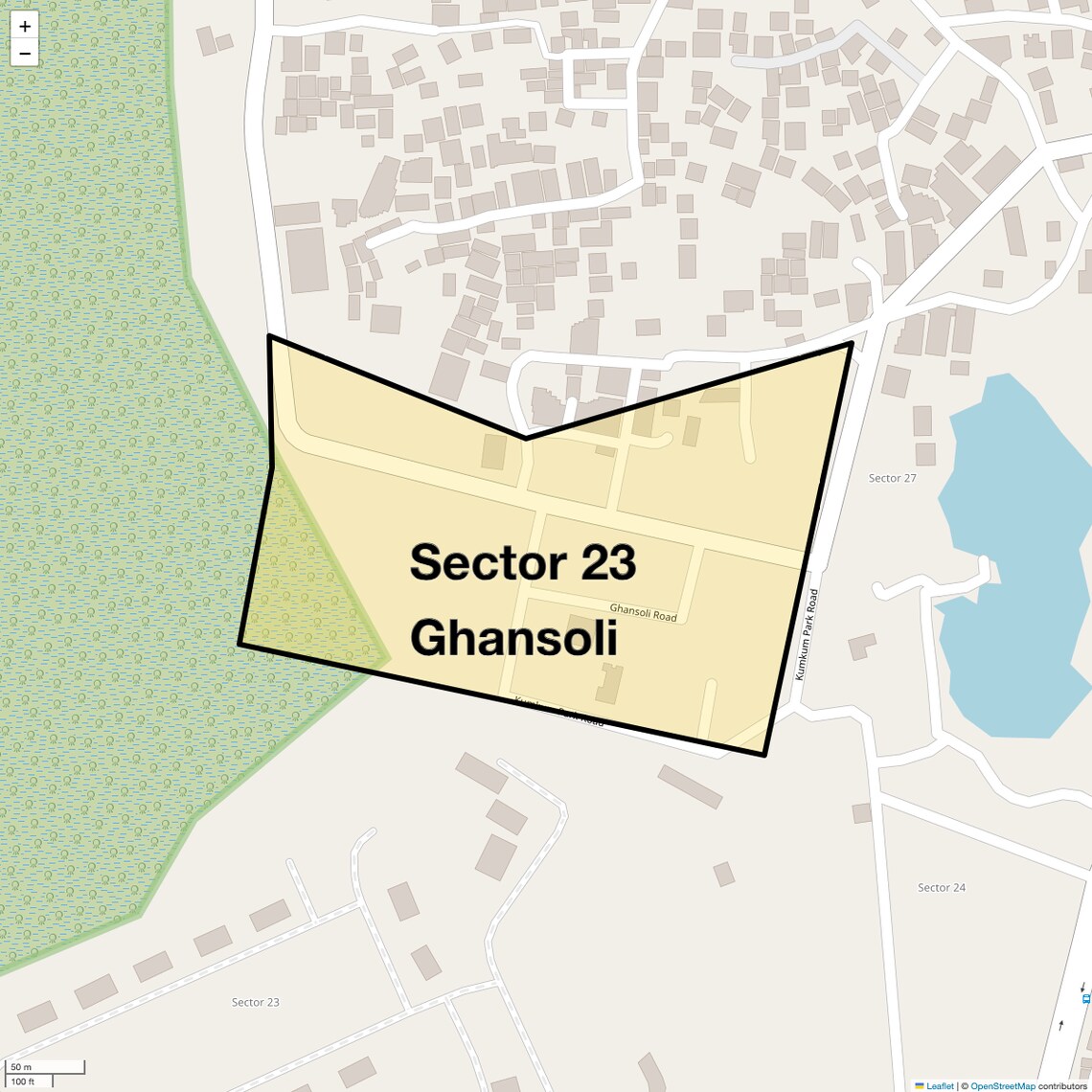 Location Map of Sector 23 Ghansoli, Navi Mumbai