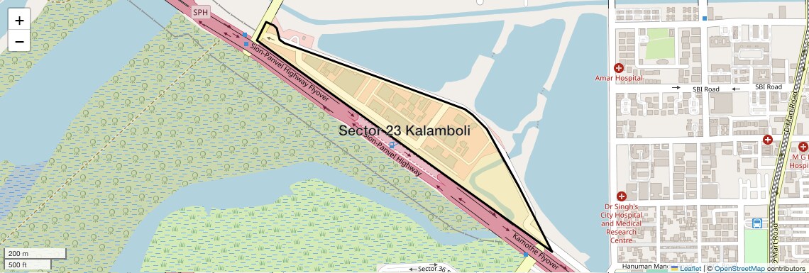 Location Map of Sector 23 Kalamboli, Navi Mumbai