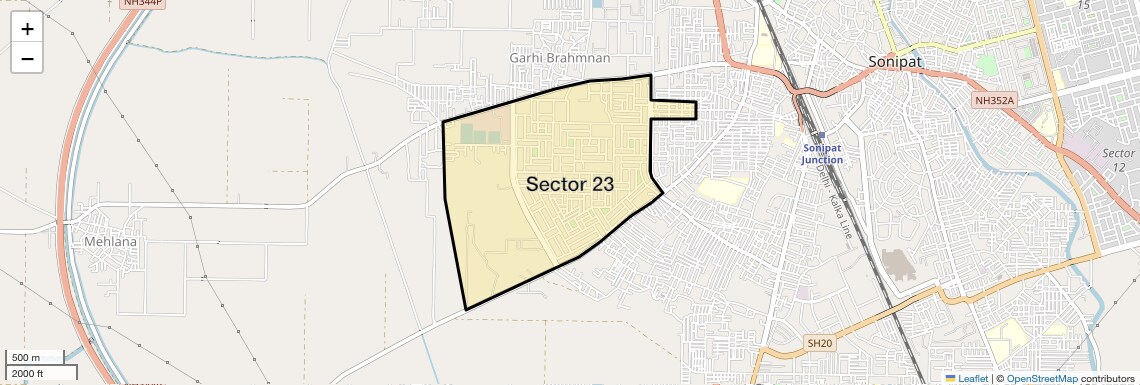 Location Map of Sector 23, Sonipat
