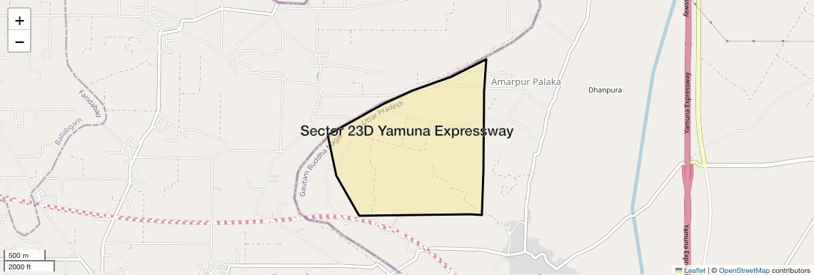 Location Map of Sector 23D Yamuna Expressway, Greater Noida