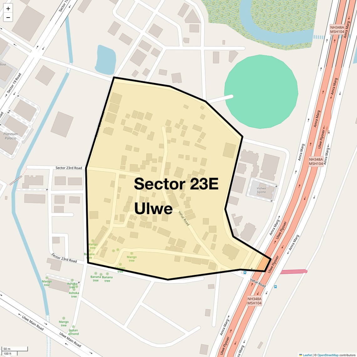 Location Map of Sector 23e Ulwe, Navi Mumbai
