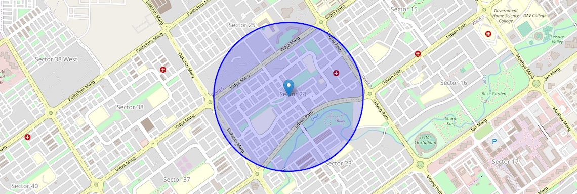 Location Map of Sector 24, Chandigarh