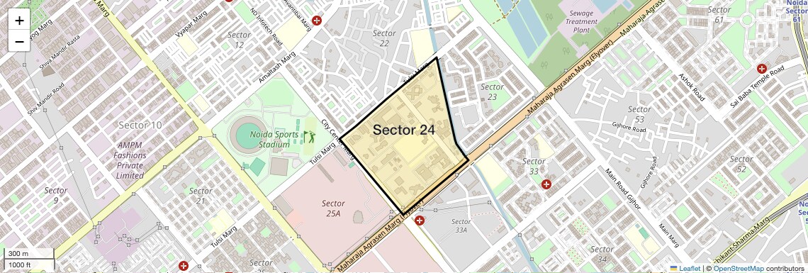 Location Map of Sector 24, Noida