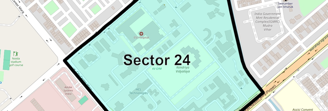 Location Map of Sector 24, Noida