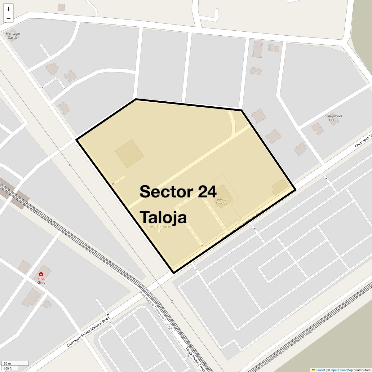 Location Map of Sector 24 Taloja, Navi Mumbai
