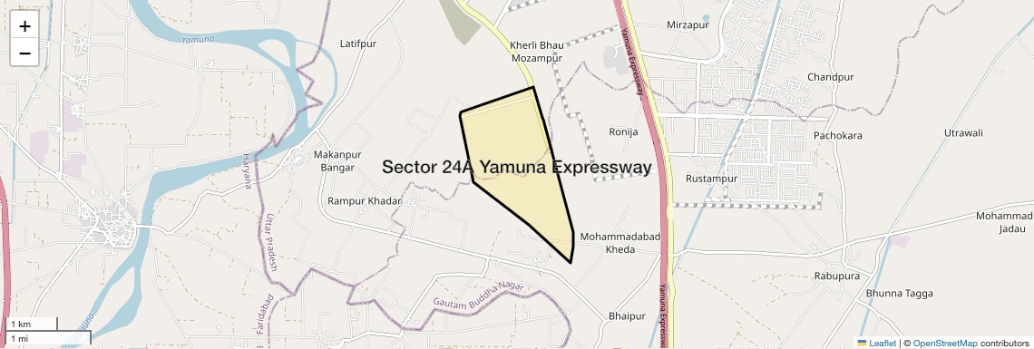 Location Map of Sector 24a Yamuna Expressway, Greater Noida
