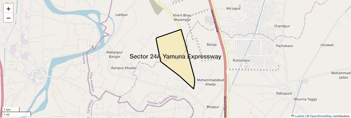 Location Map of Sector 24A Yamuna Expressway, Greater Noida