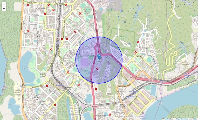 Location Map of Sector 25 Belapur