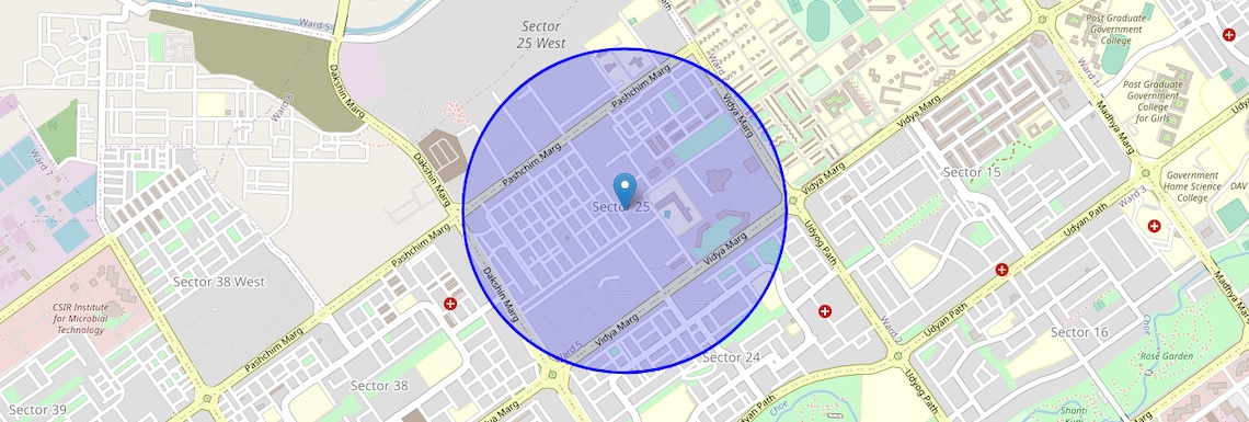 Location Map of Sector 25, Chandigarh