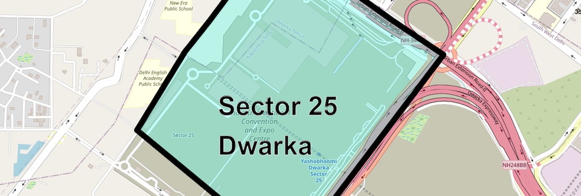 Location Map of Sector 25 Dwarka, Delhi