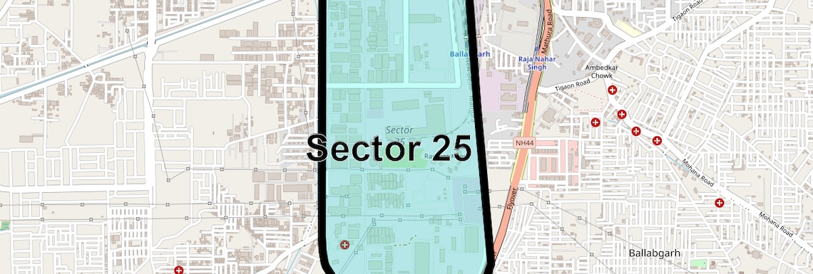 Location Map of Sector 25, Faridabad