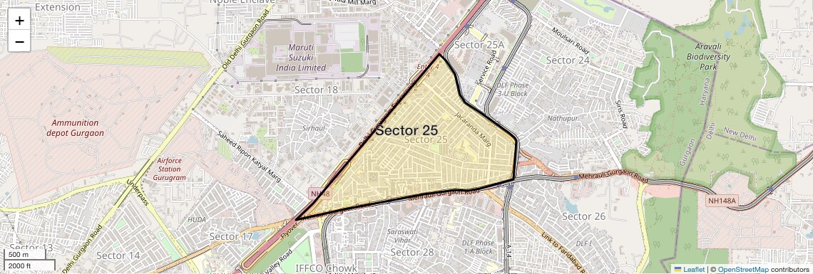 Location Map of Sector 25, Gurgaon