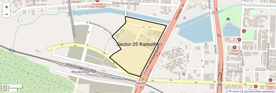 Location Map of Sector 25 Kamothe, Navi Mumbai
