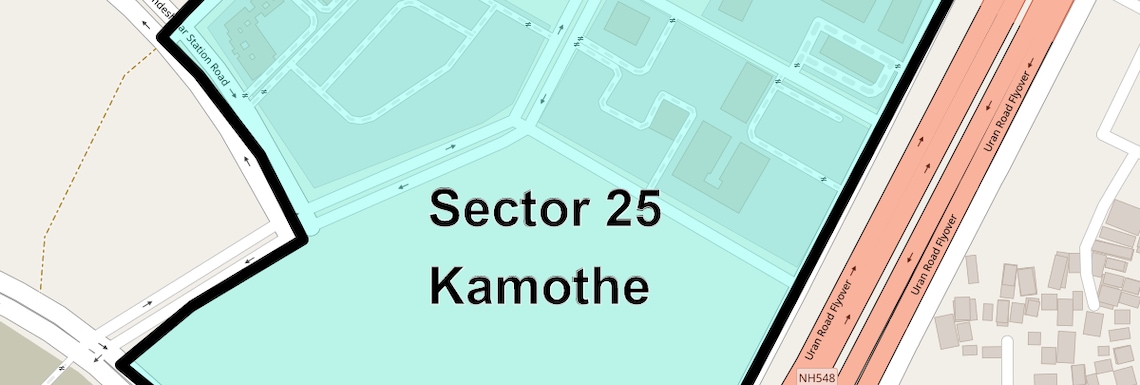 Location Map of Sector 25 Kamothe, Navi Mumbai
