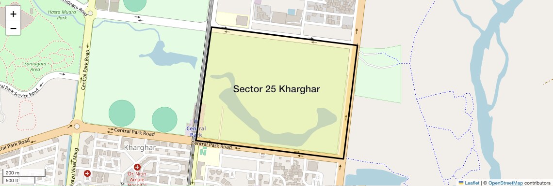 Location Map of Sector 25 Kharghar, Navi Mumbai
