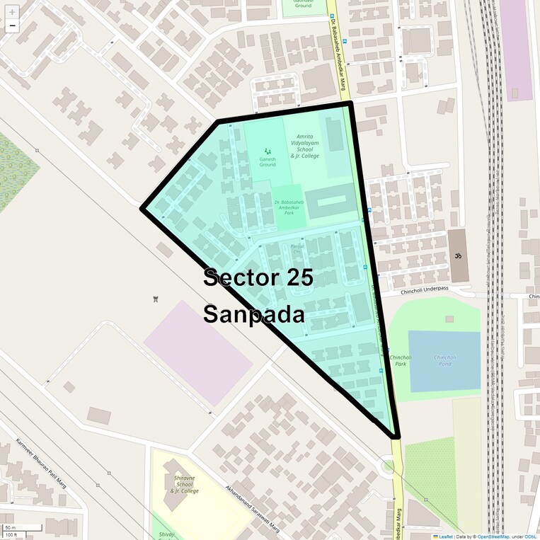 Location Map of Sector 25 Sanpada