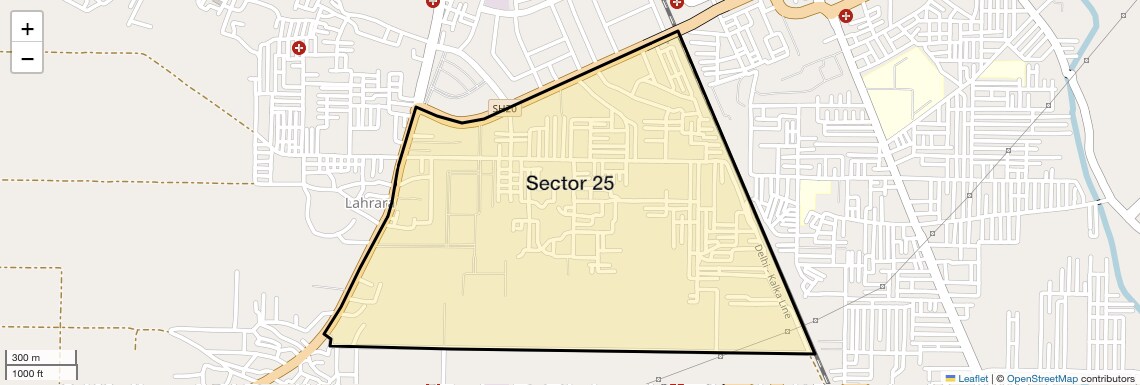 Location Map of Sector 25, Sonipat