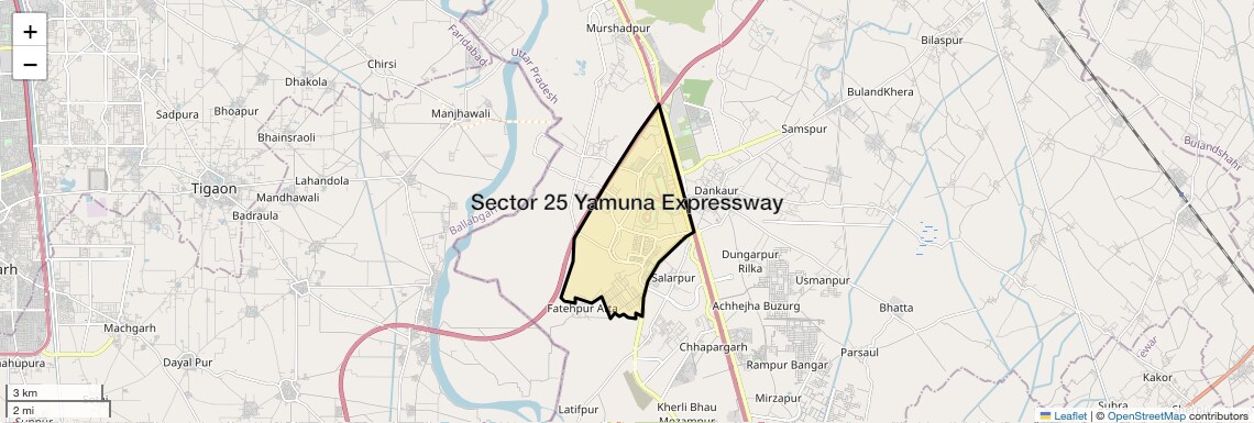 Location Map of Sector 25 Yamuna Expressway, Greater Noida