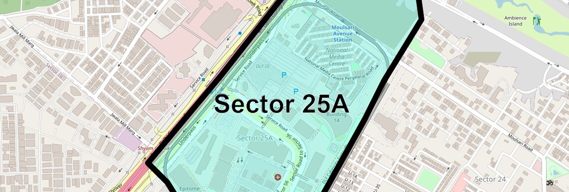 Location Map of Sector 25a, Gurgaon